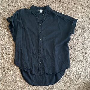 Daily Ritual Washed Black Button-Up Shirt